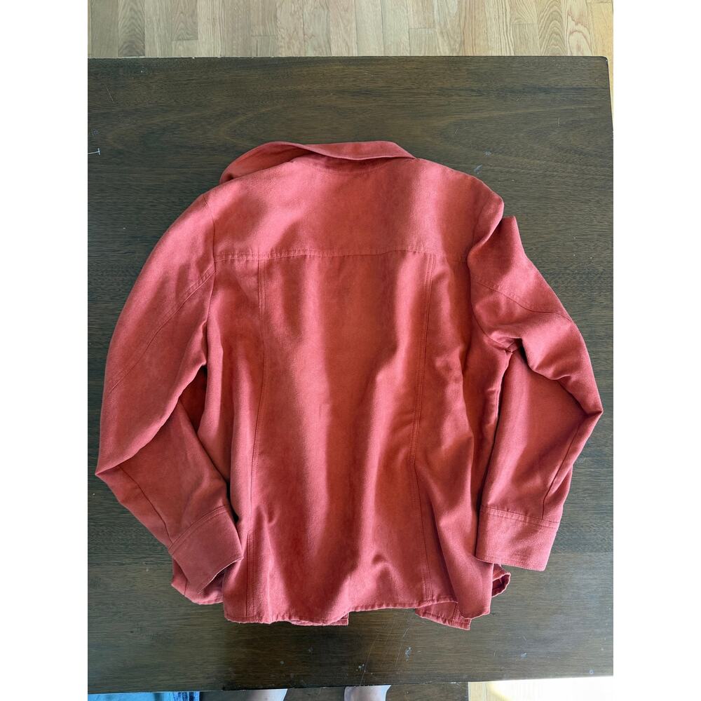 Faux Suade Rust Button Up Short - Picture 4 of 4